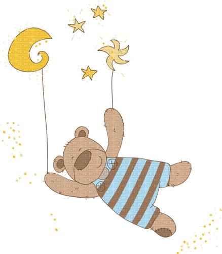 dolceluna bear moon deco night star stars - PNG gratuit