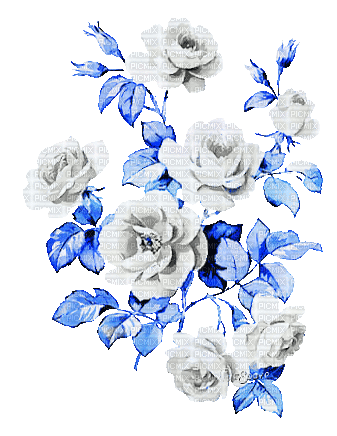 soave deco flowers animated rose vintage branch - GIF animasi gratis