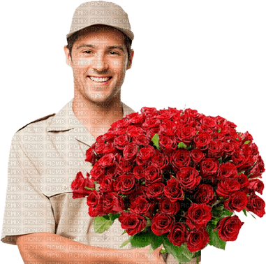 Kaz_Creations Man Homme With Flowers - besplatni png