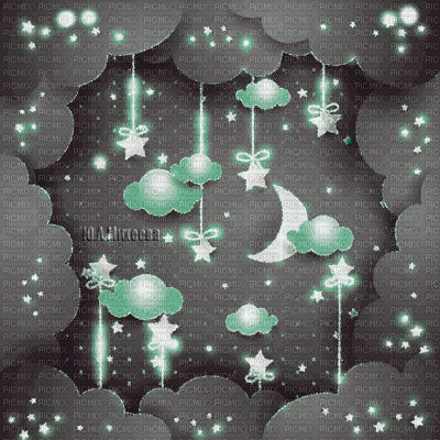 Y.A.M._Night, moon, stars background - GIF animado gratis