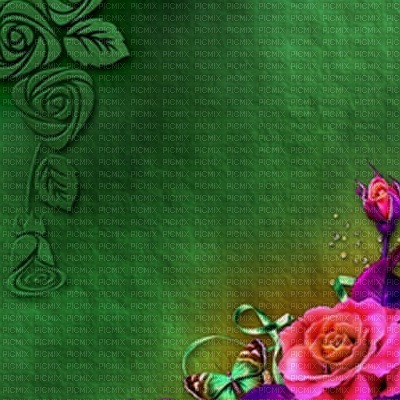 bg-green-pink-flower - darmowe png