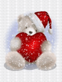 Teddybär im Schnee - Gratis geanimeerde GIF