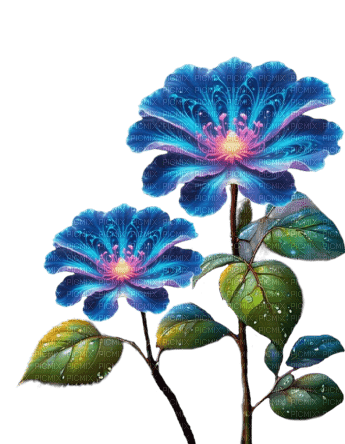 Flores azules - zdarma png