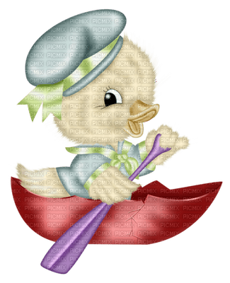 Kaz_Creations  Spring Easter Chick Boat - PNG gratuit