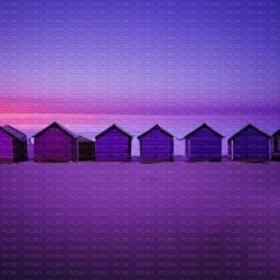 Purple Beach Huts - ilmainen png