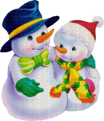 Animated Snow Couple - GIF animasi gratis