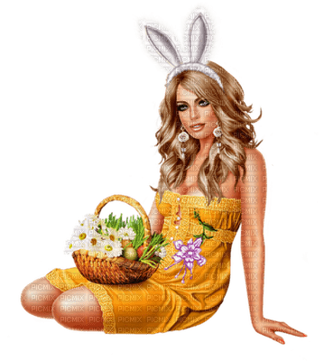 Kaz_Creations Easter Deco Woman Femme Colours Colour-Girls - ücretsiz png