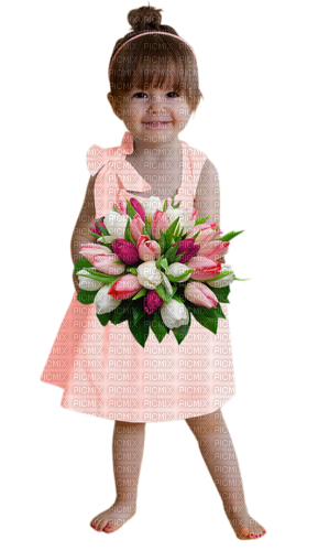 loly33 enfant tulipe - gratis png