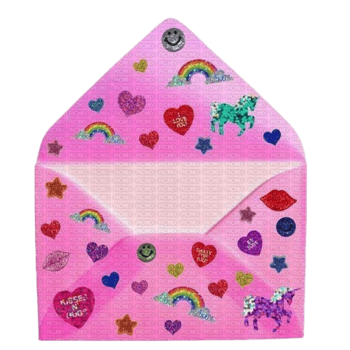 pink sticker envelope - zdarma png