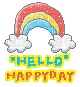 hello happy day rainbow - Darmowy animowany GIF