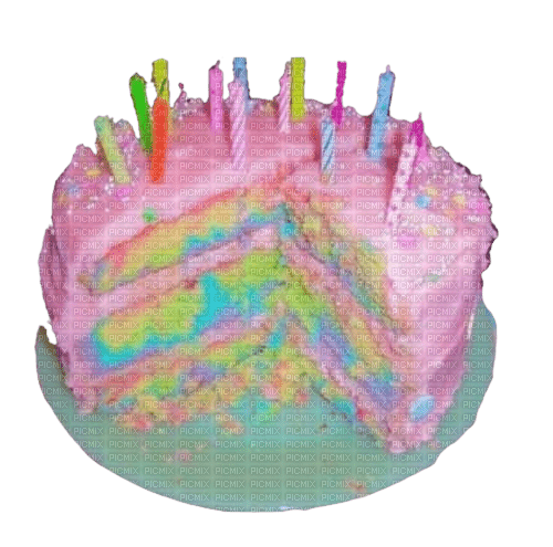 cake rainbow birthday - PNG gratuit