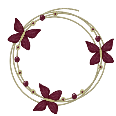 Kaz_Creations Deco Circle Frames Frame Beads Butterflies Butterfly Colours - безплатен png