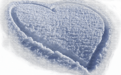szív a hóban - heart in the snow - Free PNG