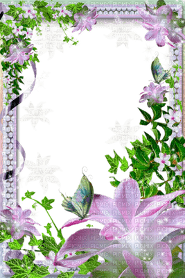 Cadre violet avec des roses (stamp clem27) - Free PNG
