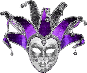 soave deco mask venice animated black white purple - Gratis animerad GIF
