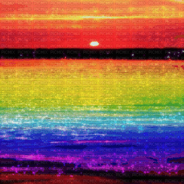 rainbow sunset - GIF animé gratuit