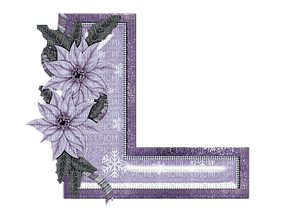 Kaz_Creations Alphabets Christmas Purple  Letter L - 免费PNG