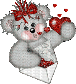 Kaz_Creations Deco Valentine Heart Love Creddy Teddy Bear Animated - Δωρεάν κινούμενο GIF