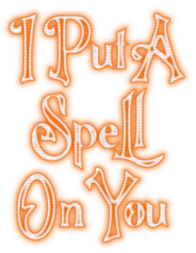 I Put A Spell On You.Text.Orange - KittyKatLuv65 - zdarma png