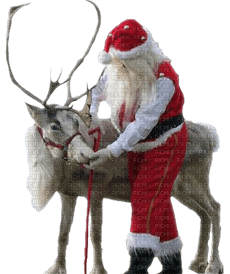 Santa with Christmas animals bp - PNG gratuit