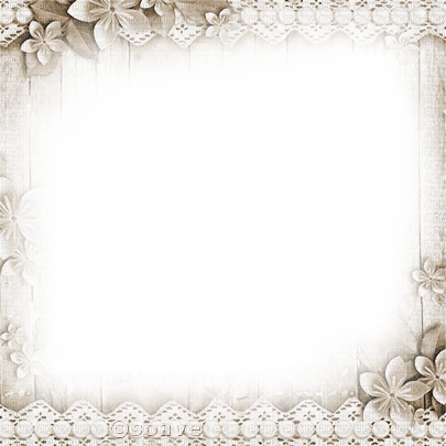 soave frame vintage lace pearl flowers sepia - безплатен png