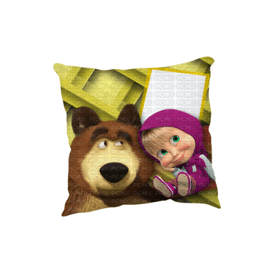 Kaz_Creations Masha & The Bear Deco Cushion - Free PNG
