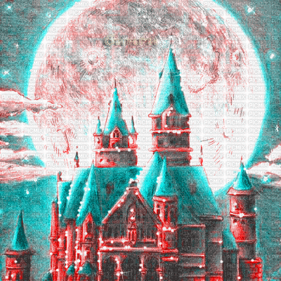 Y.A.M._Fantasy Landscape castle - Ingyenes animált GIF