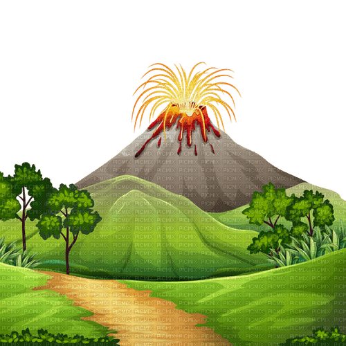 вулкан ,рисунок, Карина - gratis png