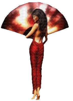 Femme en rouge. - GIF animate gratis