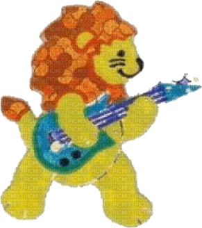 Lion with guitar - besplatni png