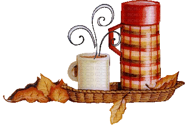 Autumn cup of coffee - GIF animado gratis