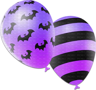soave deco halloween balloon black purple - 無料png