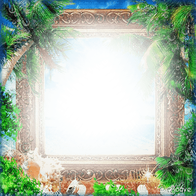 soave frame summer tropical palm flowers green - ingyenes png