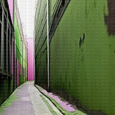 Green Grunge Alleyway - бесплатно png
