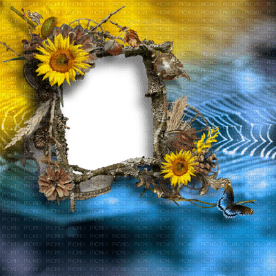 loly33 tournesol frame - δωρεάν png