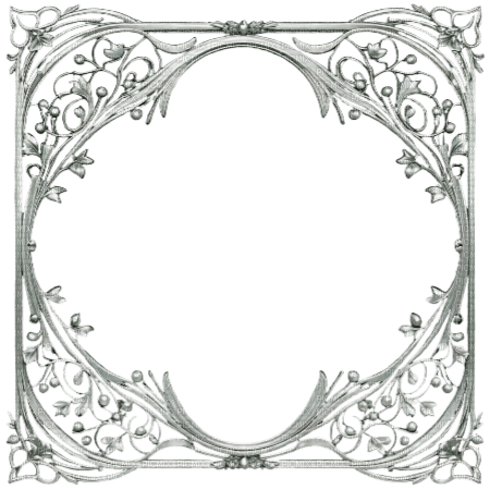 deco winter silver white frame - Free PNG