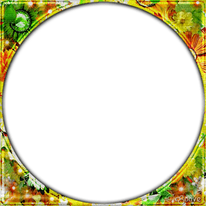 soave frame circle autumn flowers leaves - png gratuito