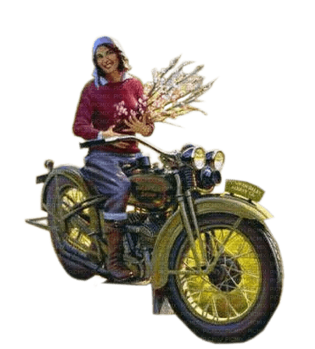 Rena Vintage Motorrad Woman - png ฟรี
