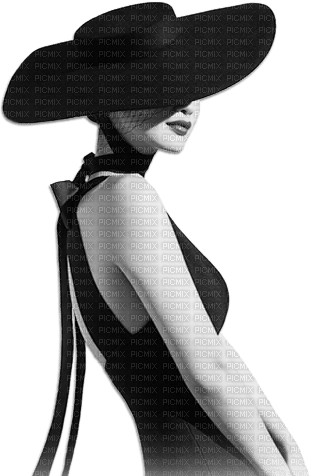 soave woman fashion  hat summer spring black white - PNG gratuit