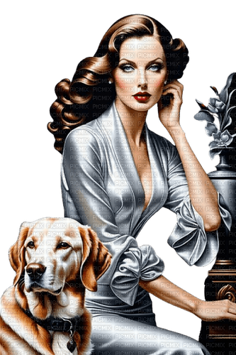 loly33 femme chien - 無料png