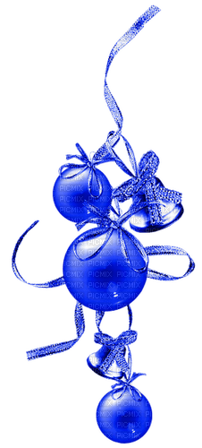 Christmas.Ornaments.Bells.Blue - Free PNG