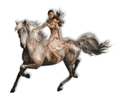 woman with horse bp - Free PNG