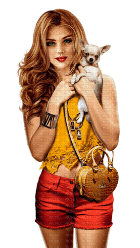 MUJER CON PERRO -- RUBICAT - 免费PNG