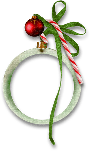 Christmas.Circle.Frame.White.Red.Green - Free PNG