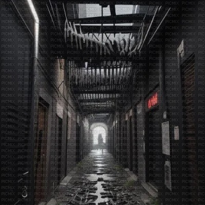 Black Alleyway with Bone Ceiling - 無料png