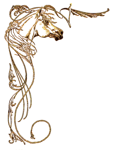 Horse.Cheval.Cadre.Frame.Gold.Victoriabea - Free PNG