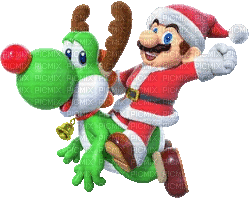 Mario Christmas - GIF animate gratis