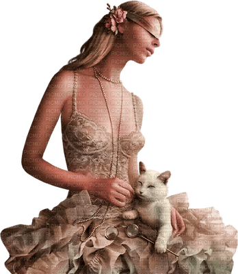 femme avec chat.Cheyenne63 - darmowe png