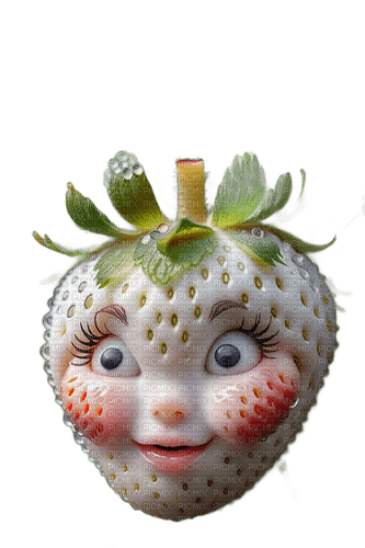 White Strawberry Face - zdarma png