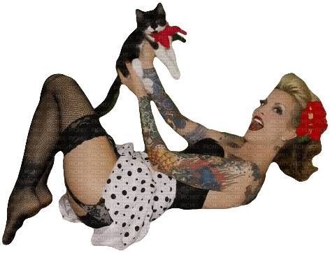 dolceluna woman fashion pinup cat - ücretsiz png